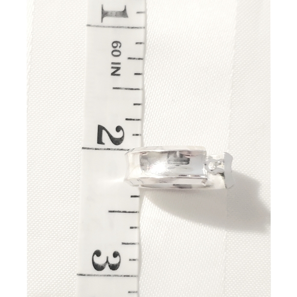 JCM 925 Sterling Silver wide Hoop Hoops Earrings - Picture 6 of 9